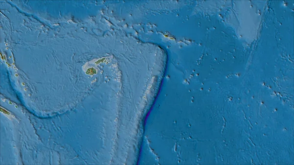 Sąsiedztwo Płyty Tektonicznej Tonga Mapie Płaskorzeźby Projekcji Van Der Grinten — Zdjęcie stockowe
