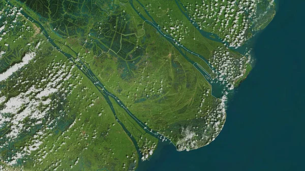 Tra Vinh Province Vietnam Satellite Imagery Shape Outlined Its Country — Stock Photo, Image