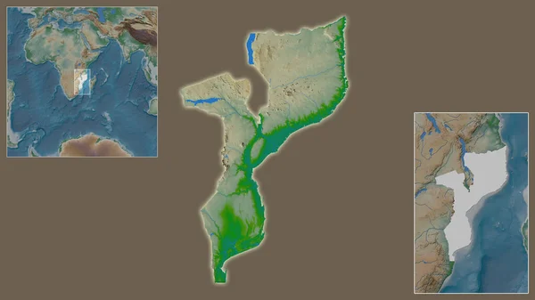 Close Van Mozambique Zijn Ligging Regio Het Centrum Van Een — Stockfoto