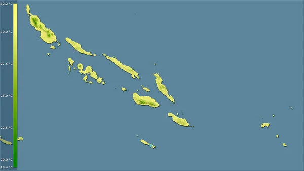 Temperatura Máxima Mês Mais Quente Dentro Área Das Ilhas Salomão — Fotografia de Stock