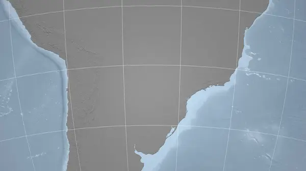 파라과이 이웃간의 거리가 뚜렷하지 떨어져 Grayscale Elevation Map — 스톡 사진