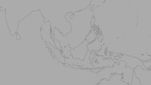 Linia Brzegowa Obszarów Przylegających Płyty Tektonicznej Sunda Projekcja Van Der — Zdjęcie stockowe