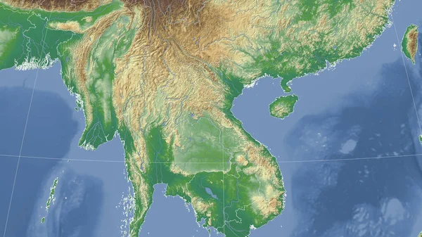 Laos Seu Bairro Perspectiva Oblíqua Distante Sem Contorno Cor Mapa — Fotografia de Stock