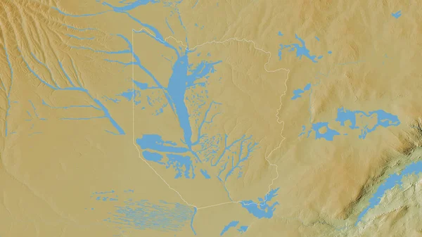 Länsi Sambian Maakunta Värilliset Shader Tiedot Järviä Jokia Muoto Hahmoteltu — kuvapankkivalokuva