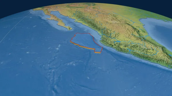 リベラプレートは 地球上で押し出されました 地球地形図です 3Dレンダリング — ストック写真