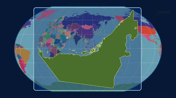 Vista Ampliada Del Contorno Los Emiratos Árabes Unidos Con Líneas — Foto de Stock