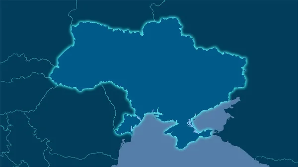 Ukraine Zone Sur Carte Solide Dans Projection Stéréographique Composition Brute — Photo