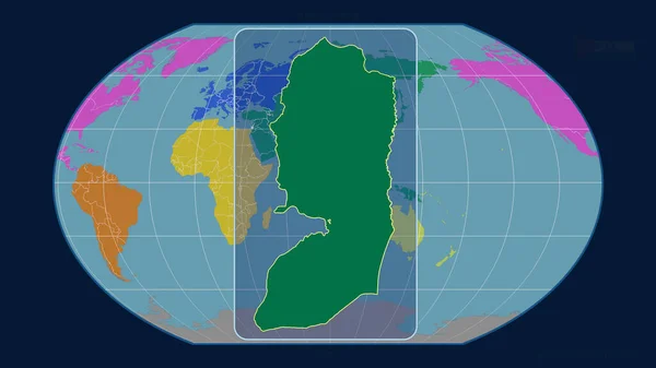 Vista Ampliada Del Contorno Cisjordania Con Líneas Perspectiva Contra Mapa —  Fotos de Stock