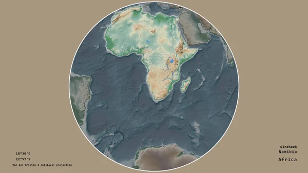 Namibie Était Centrée Dans Cercle Entourant Son Continent Sur Fond — Photo