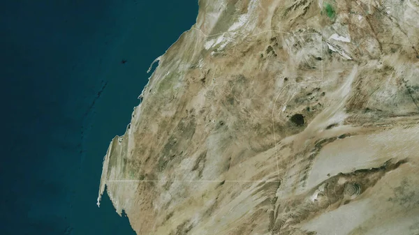 Oued Dahab Provincia Sahara Vest Imagini Prin Satelit Forma Conturată — Fotografie, imagine de stoc