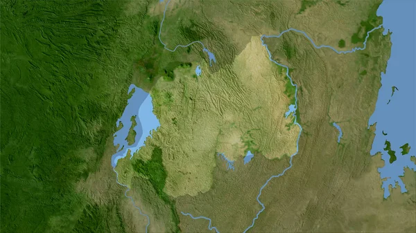 Rwanda Área Satélite Mapa Proyección Estereográfica Composición Cruda Capas Trama —  Fotos de Stock