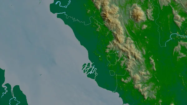 Selangor Estado Malasia Datos Sombreado Colores Con Lagos Ríos Forma — Foto de Stock