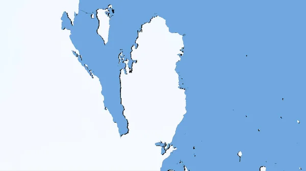 立体投影中的年降水量图上的卡塔尔地区 栅格层的原始成分 — 图库照片