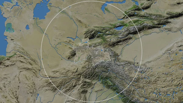 Area Allargata Del Tagikistan Circondata Cerchio Sullo Sfondo Del Suo — Foto Stock