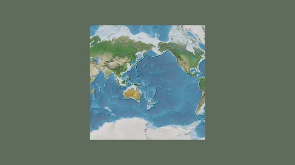 Square Frame Large Scale Map World Oblique Van Der Grinten — Stock Photo, Image