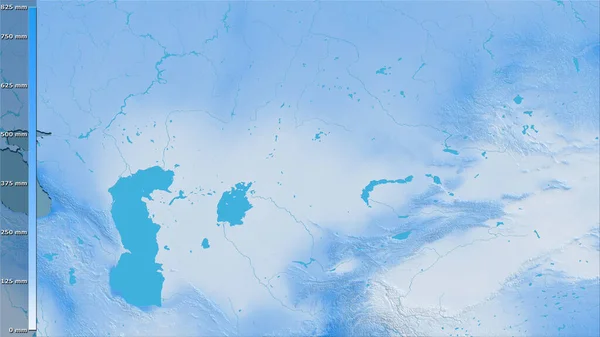 Précipitation Des Quartiers Les Humides Région Kazakhstan Dans Projection Stéréographique — Photo