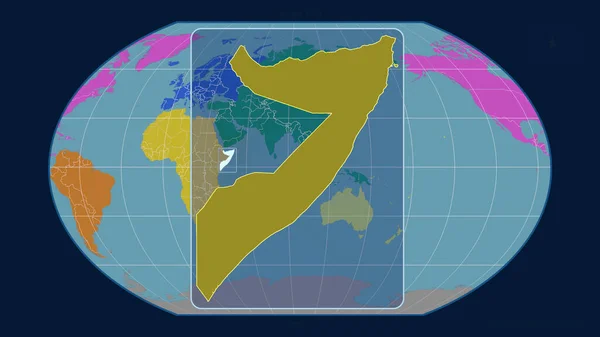 Vista Ampliada Del Esquema Somalia Con Líneas Perspectiva Contra Mapa —  Fotos de Stock