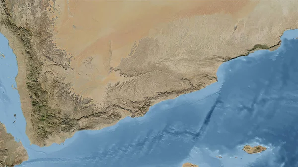 Yemen Primer Plano Perspectiva Del País Sin Esbozo Imágenes Satélite — Foto de Stock