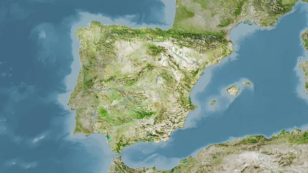 Uyduda İspanya bölgesi stereografik projeksiyonda bir harita - raster katmanlarının ham bileşimi