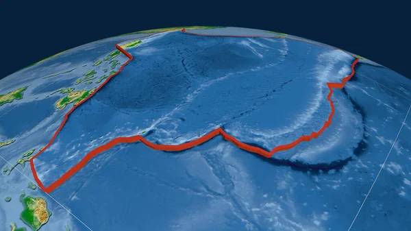Filipínská Mořská Tektonická Deska Vytlačená Zeměkouli Fyzickou Mapu Barev Vykreslování — Stock fotografie