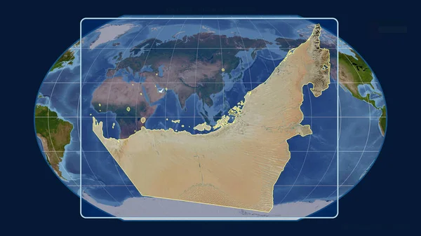 Zoomed Vista Degli Emirati Arabi Uniti Contorno Con Linee Prospettiche — Foto Stock
