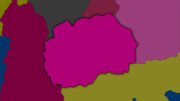 Région Macédoine Sur Carte Des Divisions Administratives Dans Projection Stéréographique — Photo
