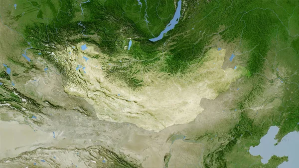 Mongólia Área Mapa Satélite Projeção Estereográfica Composição Bruta Camadas Raster — Fotografia de Stock