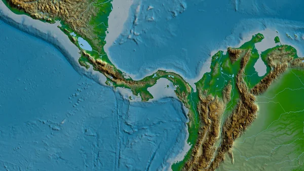 Panama Zoomde Buurt Belangrijkste Fysieke Landschapskenmerken Weergave — Stockfoto