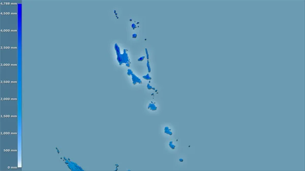 Precipitação Anual Dentro Área Vanuatu Projeção Estereográfica Com Legenda Composição — Fotografia de Stock