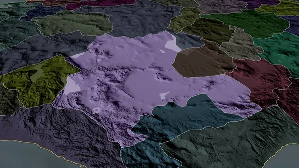 Konya Provinsen Turkiet Zoomade Och Markerade Färgad Och Klumpig Karta — Stockfoto