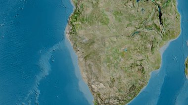 Namibya yakınlaştı. Uydu görüntüleri. 3B görüntüleme