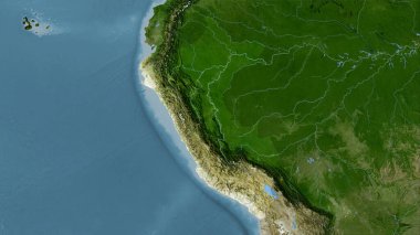 Stereografik projeksiyondaki B uydusunun Peru bölgesi - raster katmanlarının ham bileşimi