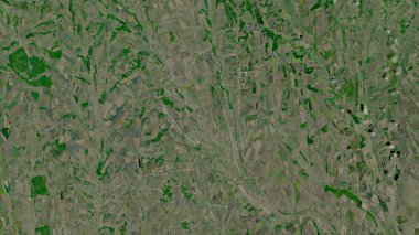 Moldova 'nın Basarabeasca ilçesi. Uydu görüntüleri. Ülke alanına göre şekillendirilmiş. 3B görüntüleme