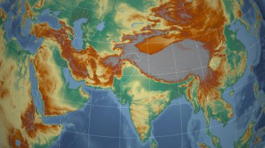 Pakistan. Mahalle - ülkenin dış hatlarıyla uzak perspektif. topografik yardım haritası