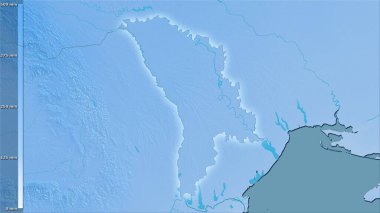 Efsanevi stereografik projeksiyondaki Moldova bölgesindeki en nemli çeyrekliğin yağışı - ışığın parladığı ana hatlı raster tabakalarının ham bileşimi