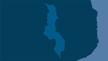 Stereografik projeksiyondaki katı haritada Malawi alanı - raster katmanlarının ham bileşimi