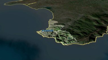 Sivastopol - Ukrayna özerk cumhuriyeti büyüyüp sermaye ile vurgulandı. Uydu görüntüleri. 3B görüntüleme
