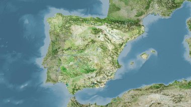 Stereografik projeksiyondaki D uydusundaki İspanya bölgesi - raster katmanlarının ham bileşimi