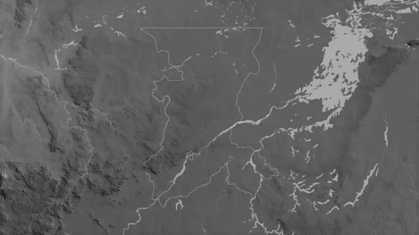 Koulikoro Región Malí Mapa Escala Grises Con Lagos Ríos Forma — Foto de Stock