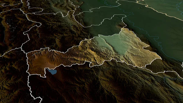Pasco Regio Van Peru Gezoomd Gemarkeerd Belangrijkste Fysieke Landschapskenmerken Weergave — Stockfoto