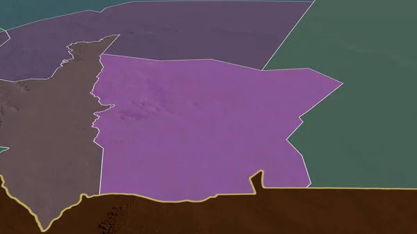 Hodh Gharbi Oblast Mauritánie Přiblížila Zvýraznila Barevná Poďobaná Mapa Administrativního — Stock fotografie