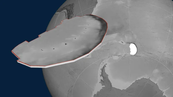 Plaque Tectonique Sandwich Extrudée Présentée Contre Globe Carte Altitude Niveaux — Photo
