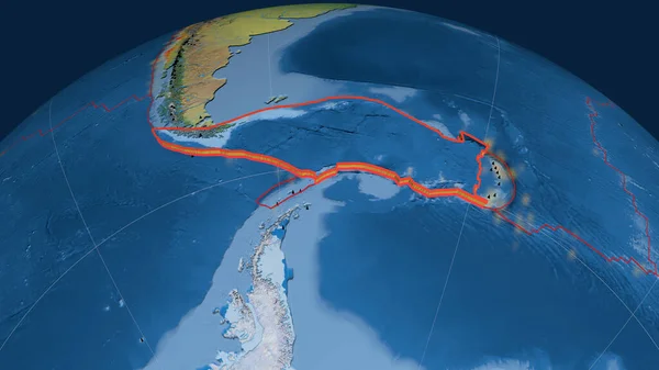Тектонічна Плита Яку Експонували Земній Кулі Природна Топографічна Карта Землі — стокове фото