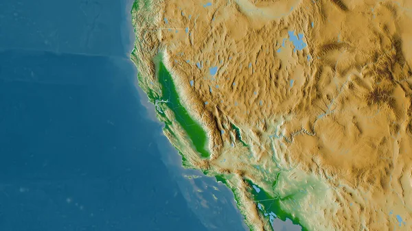 California State United States Colored Shader Data Lakes Rivers Shape — Stock Photo, Image