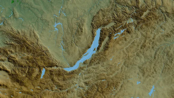 Buryat Republiken Ryssland Färgade Skuggdata Med Sjöar Och Floder Form — Stockfoto