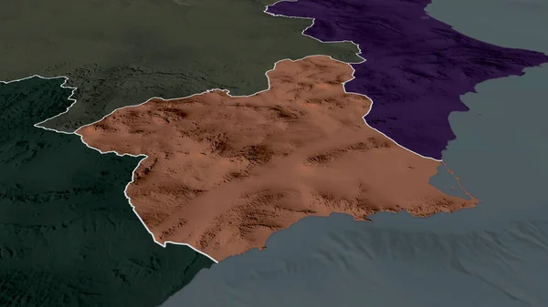 Region Murcia Wspólnota Autonomiczna Hiszpanii Powiększyła Się Podkreśliła Kolorowa Wyboista — Zdjęcie stockowe