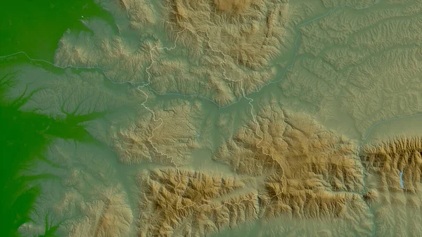Hunedoara 罗马尼亚县 湖泊和河流的彩色阴影数据 形状与它的国家相对应 3D渲染 — 图库照片