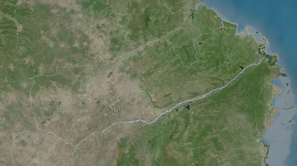 Mtwara Tansanian Alue Satelliittikuvia Muoto Hahmoteltu Suhteessa Sen Maa Alueella — kuvapankkivalokuva