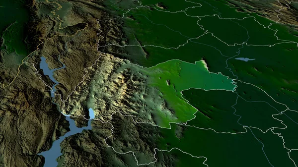 Uthai Thani Tartomány Thaiföld Nagyított Kiemelte Fizikai Tájképi Jellemzők Renderelés — Stock Fotó
