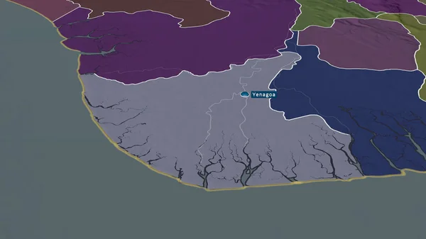 Bayelsa Stato Della Nigeria Ingrandito Evidenziato Con Capitale Mappa Colorata — Foto Stock